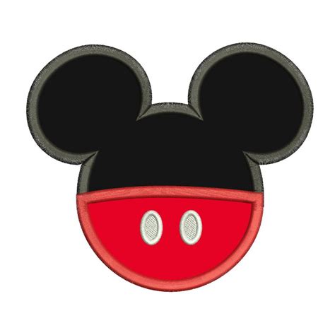 Mickey Mouse Head Embroidery Applique Design