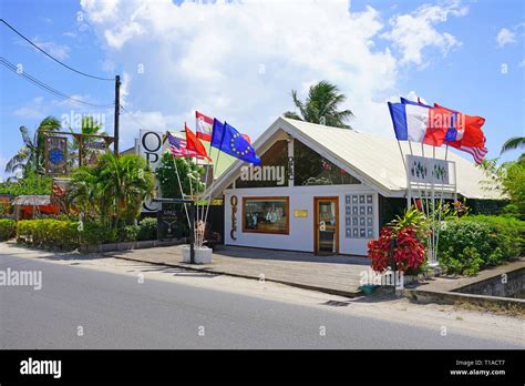 VAITAPE, BORA BORA -4 DEC 2018- Street view of Vaitape, the main town ...