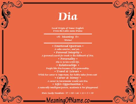 Dia - Meaning of Name