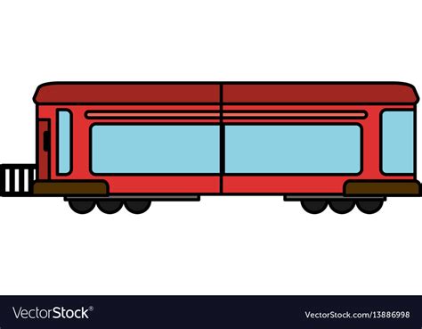 Cartoon red train wagon rail Royalty Free Vector Image