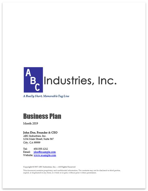 How to Create a Business Plan Cover Page | Cayenne Consulting