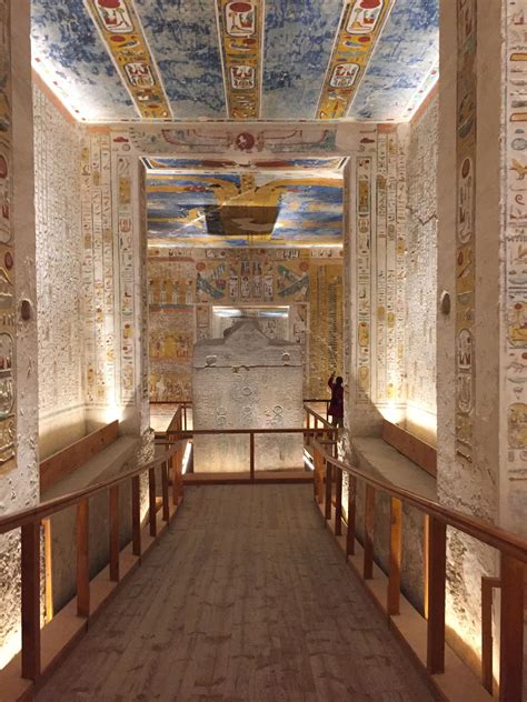 A photo taken inside of Rameses II tomb at The Valley Of The Kings in ...