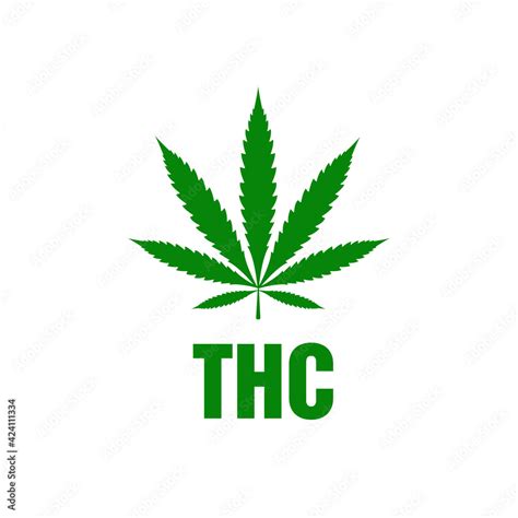 THC logo with green cannabis no drugs warning Stock Illustration ...