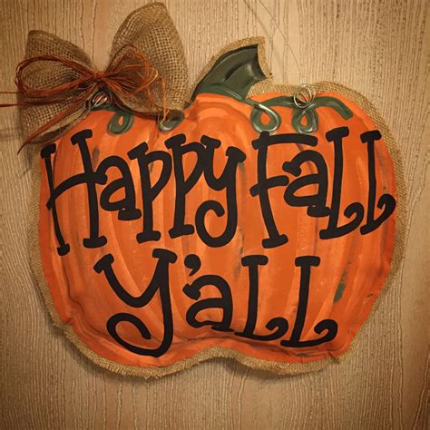 Happy Fall Y'all Pumpkin Fall decor Pumpkin Door Hanger