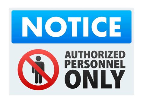 Notice Authorized Personnel Only sign. Personnel Only. Vector stock ...