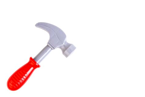 Hammer, a toy plastic hammer with a red handle, a children's tool ...