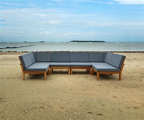 Jakarta Deep Seating Teak Sectional with Cushion