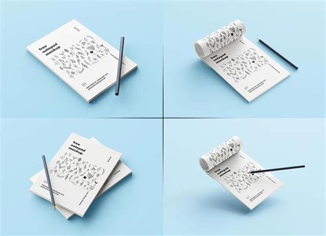 5 Free Notepad Mockup PSD Set - Good Mockups