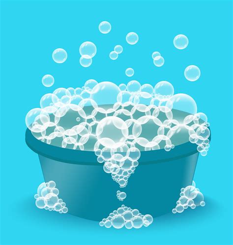 Blue plastic basin with soap suds. Bowl with bubbles. Laundry 3339647 ...