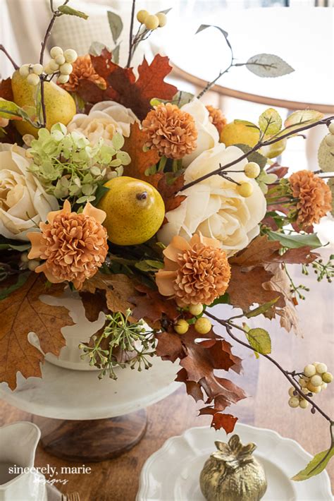 A Faux Autumn Floral Arrangement with Pears - Sincerely, Marie Designs