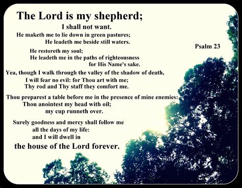 The Lord Is My Shepherd Prayer Printable