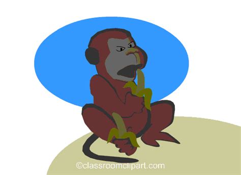 Animals Clipart - monkey_eating_banana_cc - Classroom Clipart