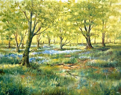 Carmarthen Artist: Painting of Bluebell Woods