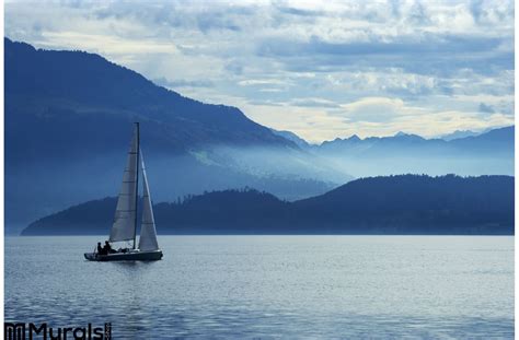 Sailing Lake Zug Wall Mural