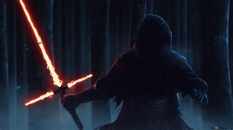 Kylo Ren's lightsaber 4K wallpaper download