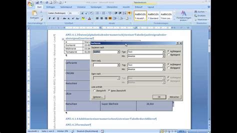 Inspirierend Word Tabelle Sortieren