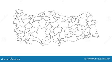 Vector Turkey Maps Design Vector Outline Illustration Stock Vector ...