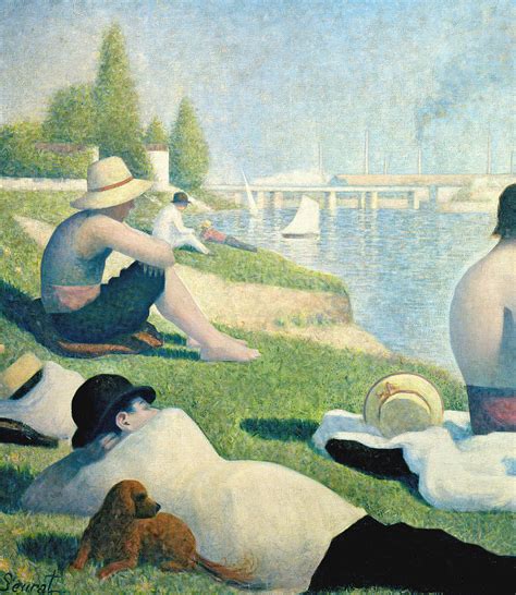 Detail from Bathers at Asnieres Painting by Georges Pierre Seurat - Pixels