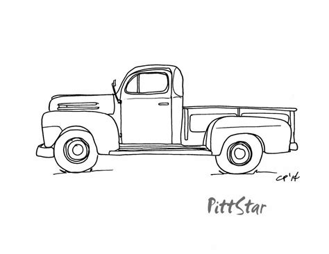 vintage truck coloring pages | Old Pickup Truck Coloring Pages | Truck ...