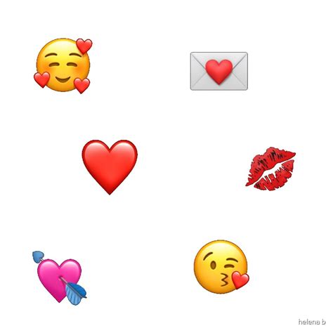 "Valentine’s Day Emoji Sticker Pack" by helena b | Redbubble