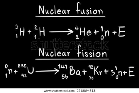 Nuclear Fission Nuclear Fusion Equation Physics Stock Illustration ...