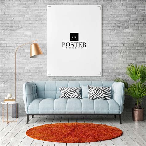 Free Room Interior Poster Mockup (PSD)