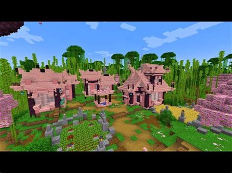 Minecraft 1.20 Cherry Blossom Village - YouTube | Blossom house ...