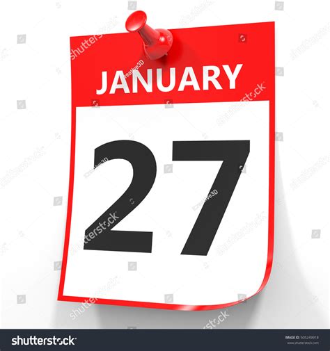 January 27. Calendar On White Background. 3d Illustration. - 505249918 ...