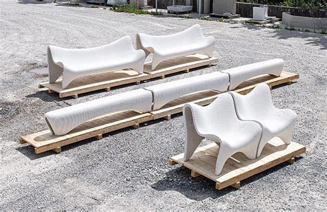 A 3D Printed Collection of Outdoor Furniture Made With Concrete