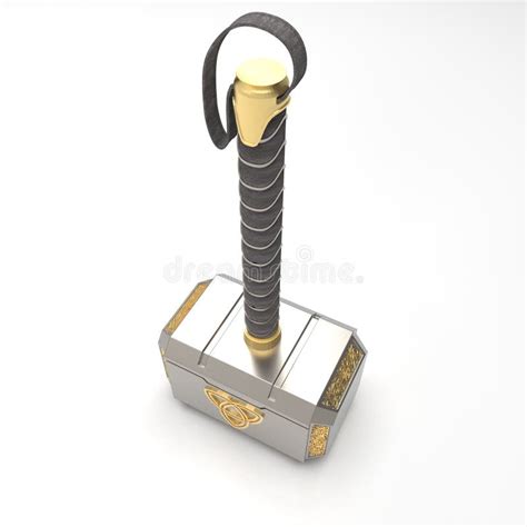 3D Model Mjollnir the Hammer of the God Thor 5 Stock Illustration ...