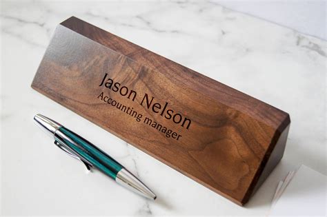 Personalized Wooden Desk Name, Customized Walnut desk name, Executive ...