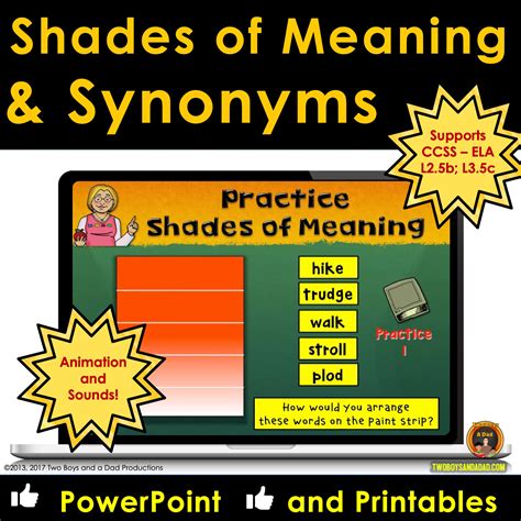 Shades of Meaning and Synonyms POWERPOINT Lessons and WORKSHEETS | Made ...