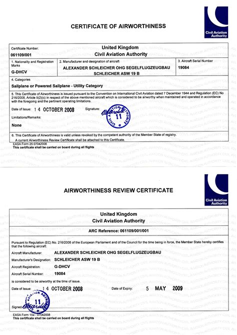 Aircraft Airworthiness Review Certificate Definition - Printable Form ...