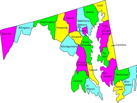 Map Of Maryland Counties