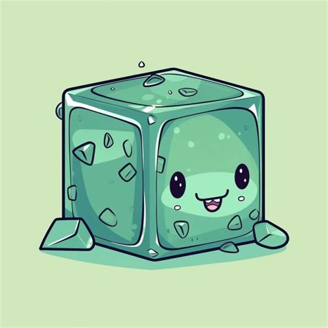 Premium AI Image | a cartoon ice cube with a face and eyes generative ai