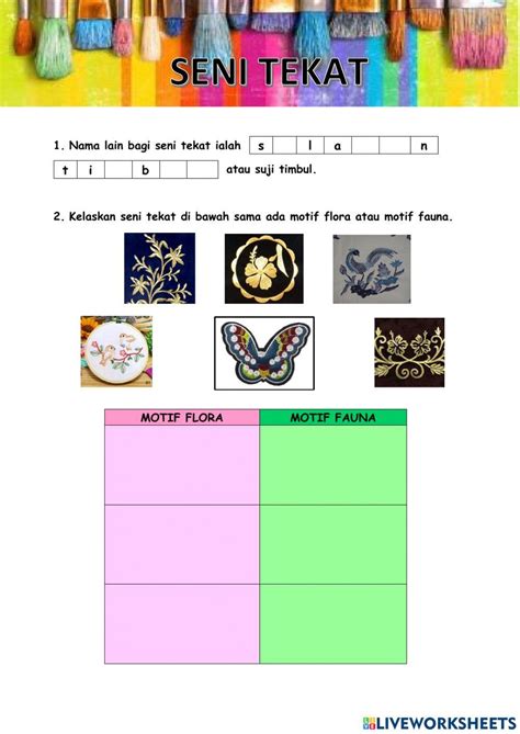 Seni Tekat online worksheet | Live Worksheets