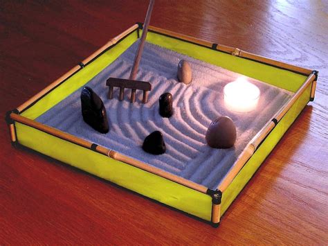 Zen Sand Garden in Yellow Glass and Bamboo YE02 - Etsy