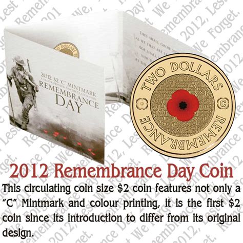 Coins Australia - 2012 Remembrance Day $2 Colour Printed Poppy 'C ...