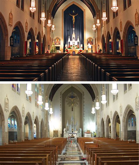 Top to bottom: The former interior of Immaculate Conception church in ...