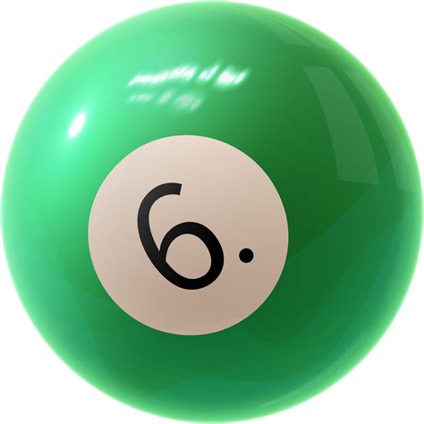 green billiard ball number six 11421344 PNG