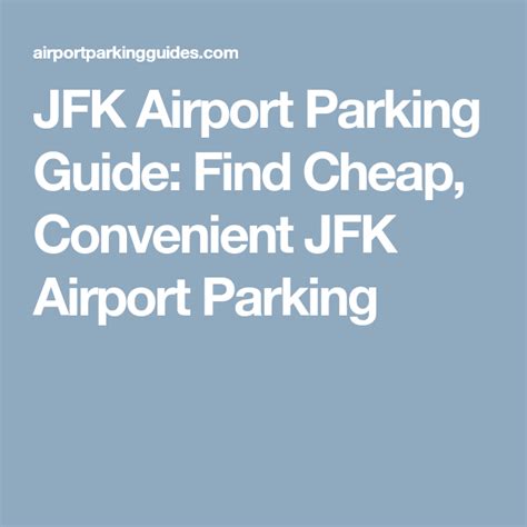 JFK Airport Parking Guide: Find Cheap, Convenient JFK Airport Parking ...