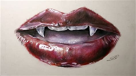 Vampire lips drawing time lapse - YouTube