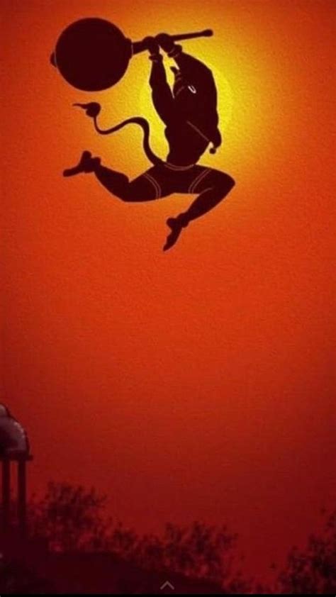 Lord Hanuman With Sun Background, lord hanuman, sun background, orange ...