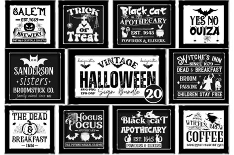 Vintage Halloween Sign Bundle Graphic by Design's Dark · Creative Fabrica