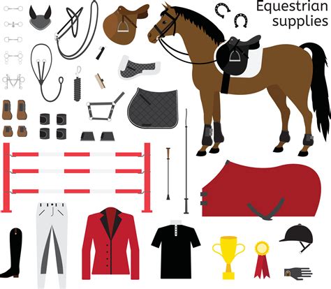 Vector set of horse riding equestrian equipment 17245442 Vector Art at ...