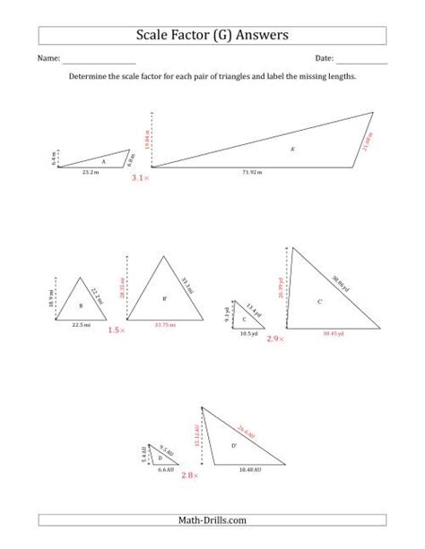 Determine the Scale Factor Between Two Triangles and Determine the ...