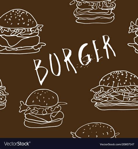 Seamless burger background Royalty Free Vector Image