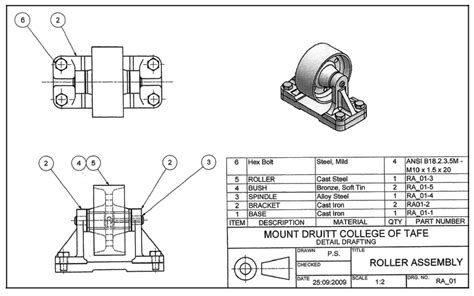 i need a assembly drawing example for my engineering drawing lesson it ...