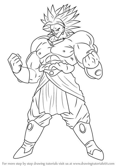 Step by Step How to Draw Broly from Dragon Ball Z : DrawingTutorials101.com