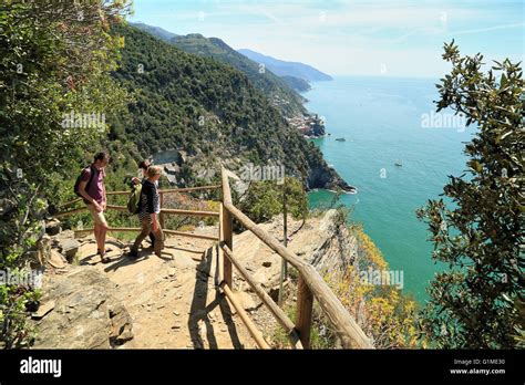 Hiking trail, Cinque Terre, Italy. Path from Monterosso al Mare to ...